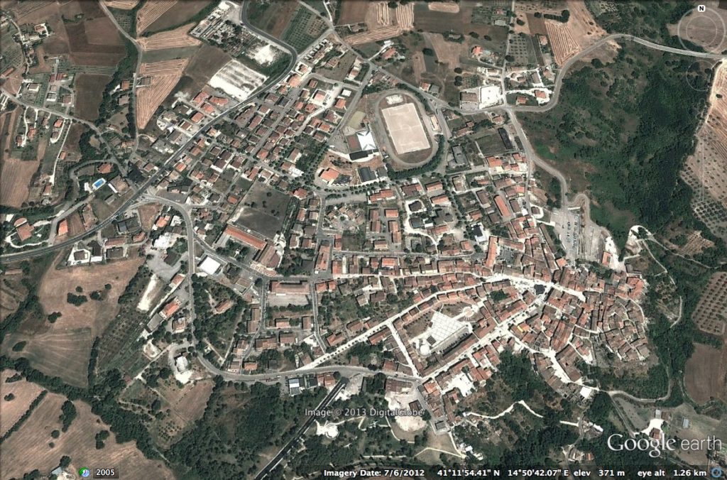 Ariel view of Pietrelcina