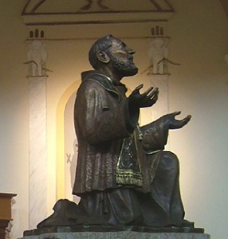 Kneeling Padre Pio Statue